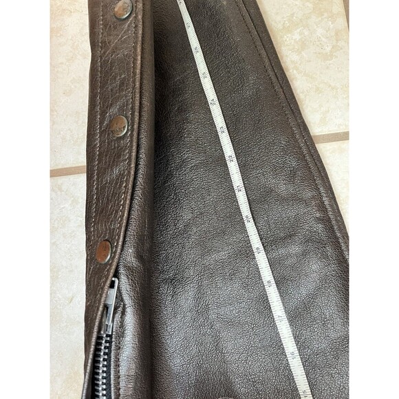 Wild Ride Motorcycle Chaps ~ Small ~ Brown ~ Adjustable Buckle Closure ~ Lined - Picture 9 of 11